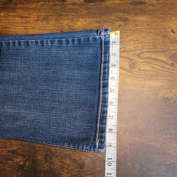 Maurices Jeans Size 10 Bootcut Low Rise Thick Stitch Medium Dark Wash Denim - Picture 9 of 10